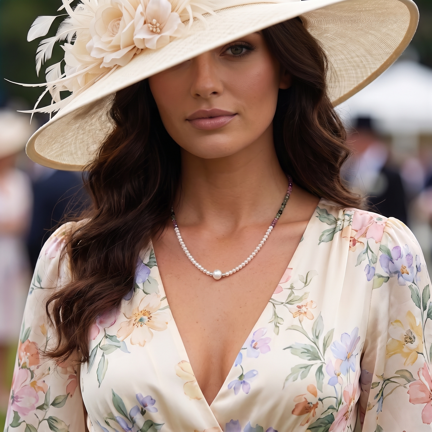 ASCOT - watermelon tourmaline & freshwater pearl multi way necklace