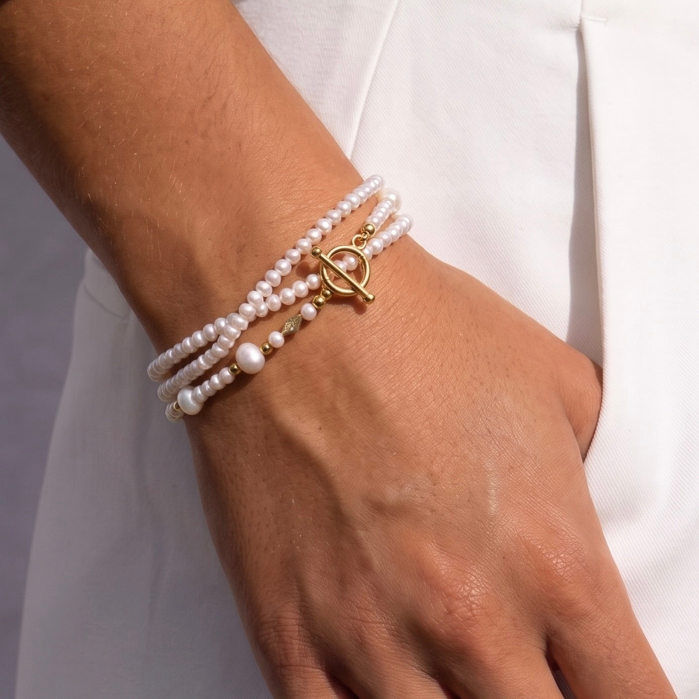 GOLD PRINCESS - freshwater pearl multi way necklace