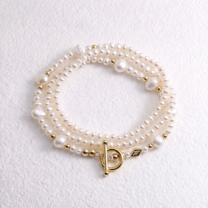 GOLD PRINCESS - freshwater pearl multi way necklace