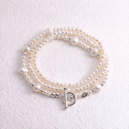 SILVER PRINCESS - freshwater pearl multi way necklace