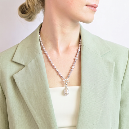 CARIBBEAN - pink freshwater pearl multi way necklace