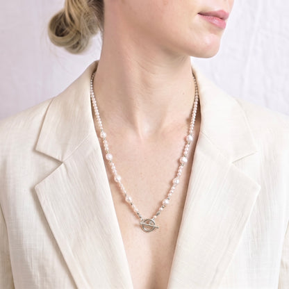 SILVER PRINCESS - freshwater pearl multi way necklace