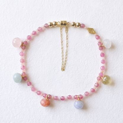 PINK BOBBLE charm bracelet