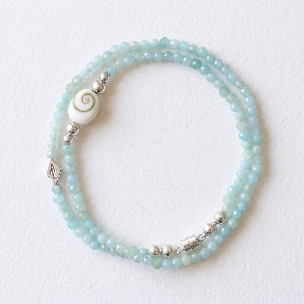 AMAZONITE semi precious beaded bracelet/necklace