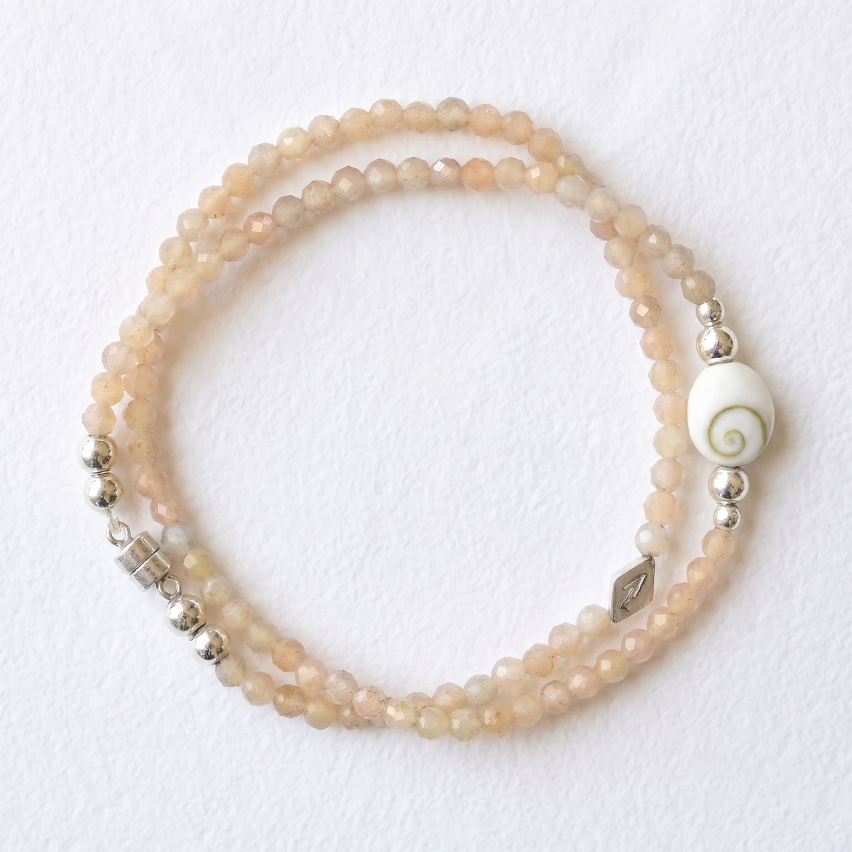 CHOCOLATE MOONSTONE semi precious beaded bracelet/necklace