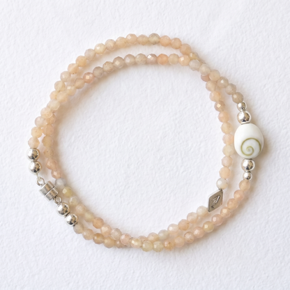 CHOCOLATE MOONSTONE semi precious beaded bracelet/necklace