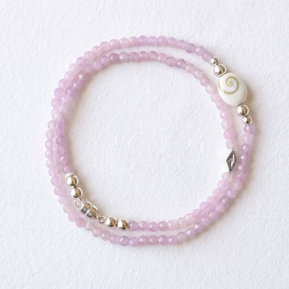 LAVENDER OPAL semi precious beaded bracelet/necklace
