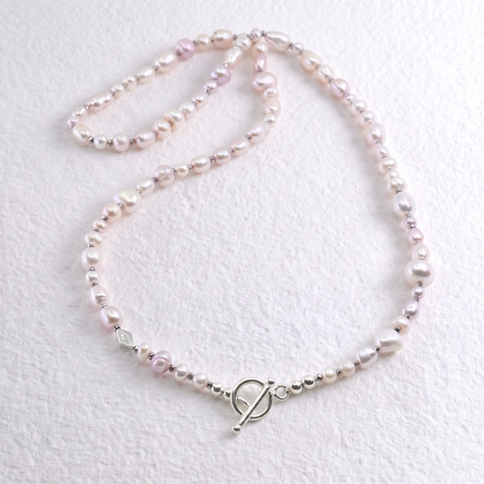 CARIBBEAN - pink freshwater pearl multi way necklace