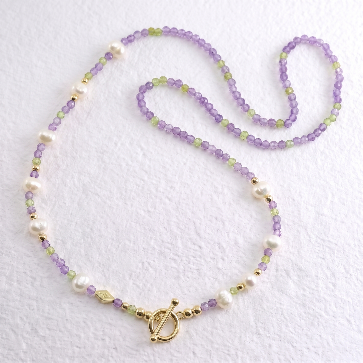 PROVENCE - amethyst and peridot multi way necklace