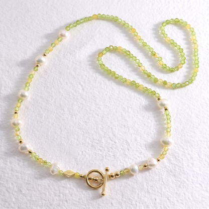 BALEARIC - peridot and lemon quartz multi way necklace