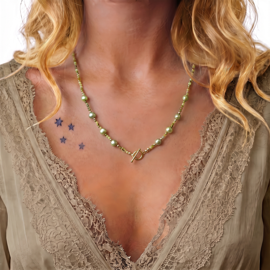 SAGE- Autumn Almanac - grossular green garnet & gold multi way necklace