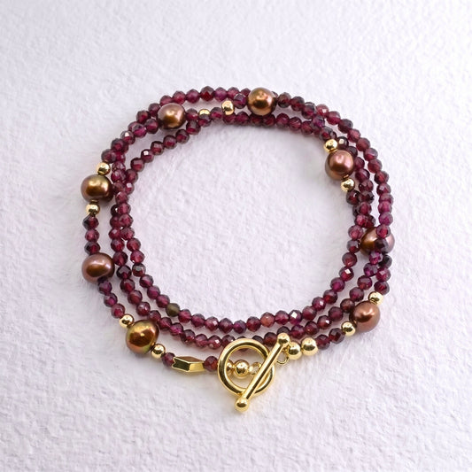 CHERRY - Autumn Almanac - garnet multi way necklace