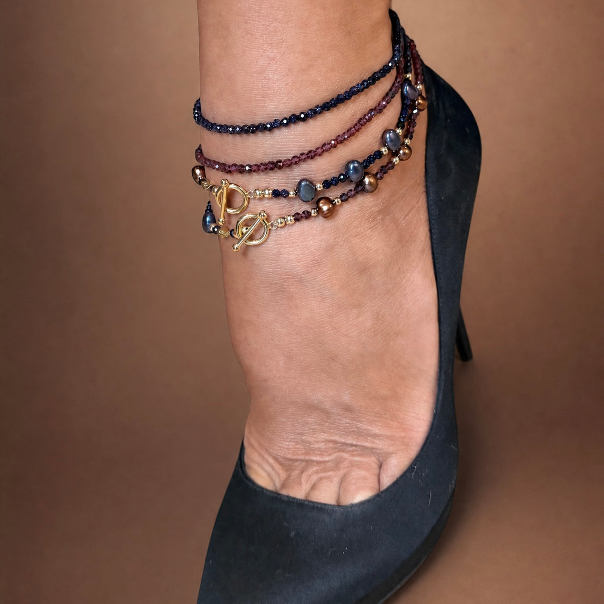 MIDNIGHT - Autumn Almanac - sapphire & gold multi way necklace
