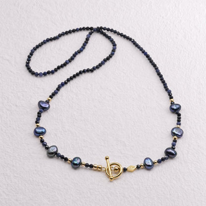 MIDNIGHT - Autumn Almanac - sapphire & gold multi way necklace