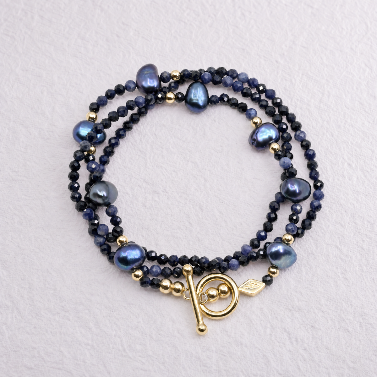 MIDNIGHT - Autumn Almanac - sapphire & gold multi way necklace