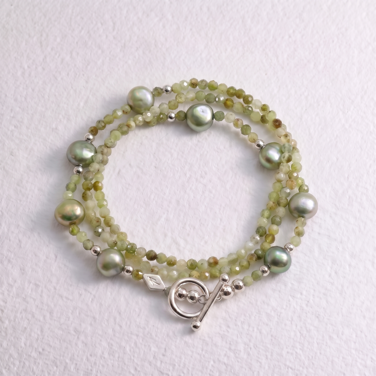 SAGE- Autumn Almanac - grossular green garnet & silver multi way necklace