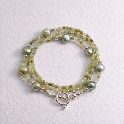 SAGE- Autumn Almanac - grossular green garnet & silver multi way necklace