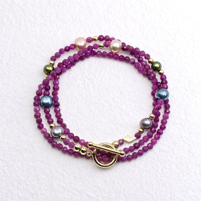 RASPBERRY - Autumn Almanac - pink ruby & gold Multi Way