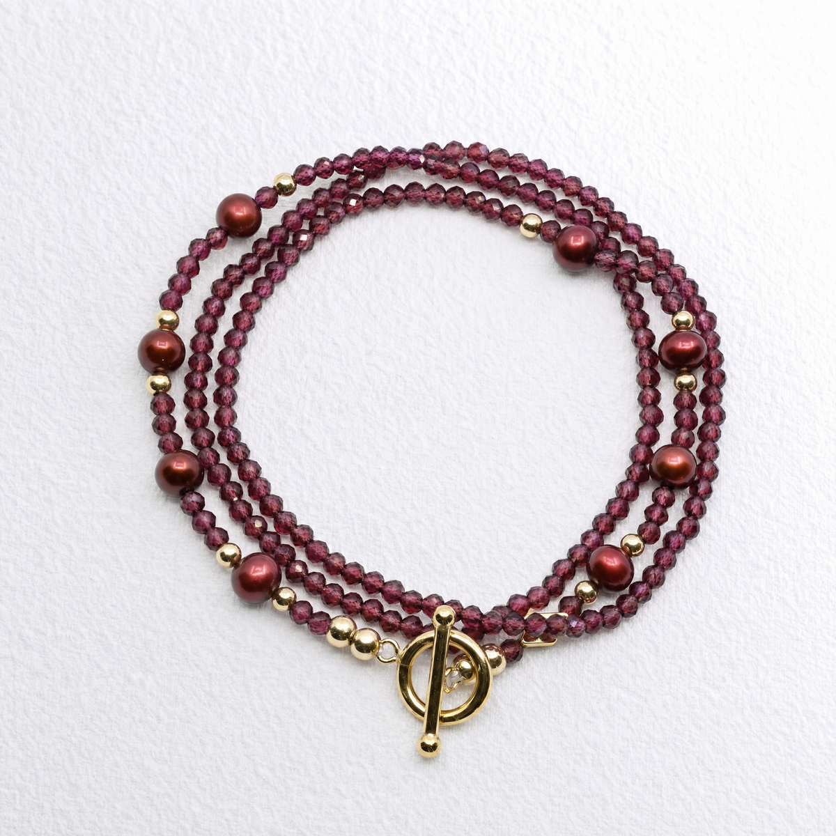 MARASCHINO - Autumn Almanac - garnet multi way necklace