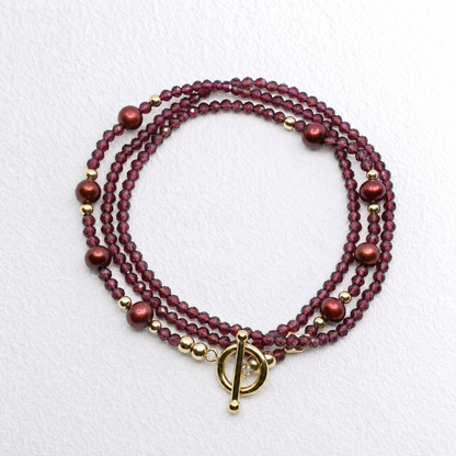 MARASCHINO - Autumn Almanac - garnet multi way necklace