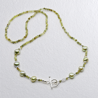 SAGE- Autumn Almanac - grossular green garnet & silver multi way necklace
