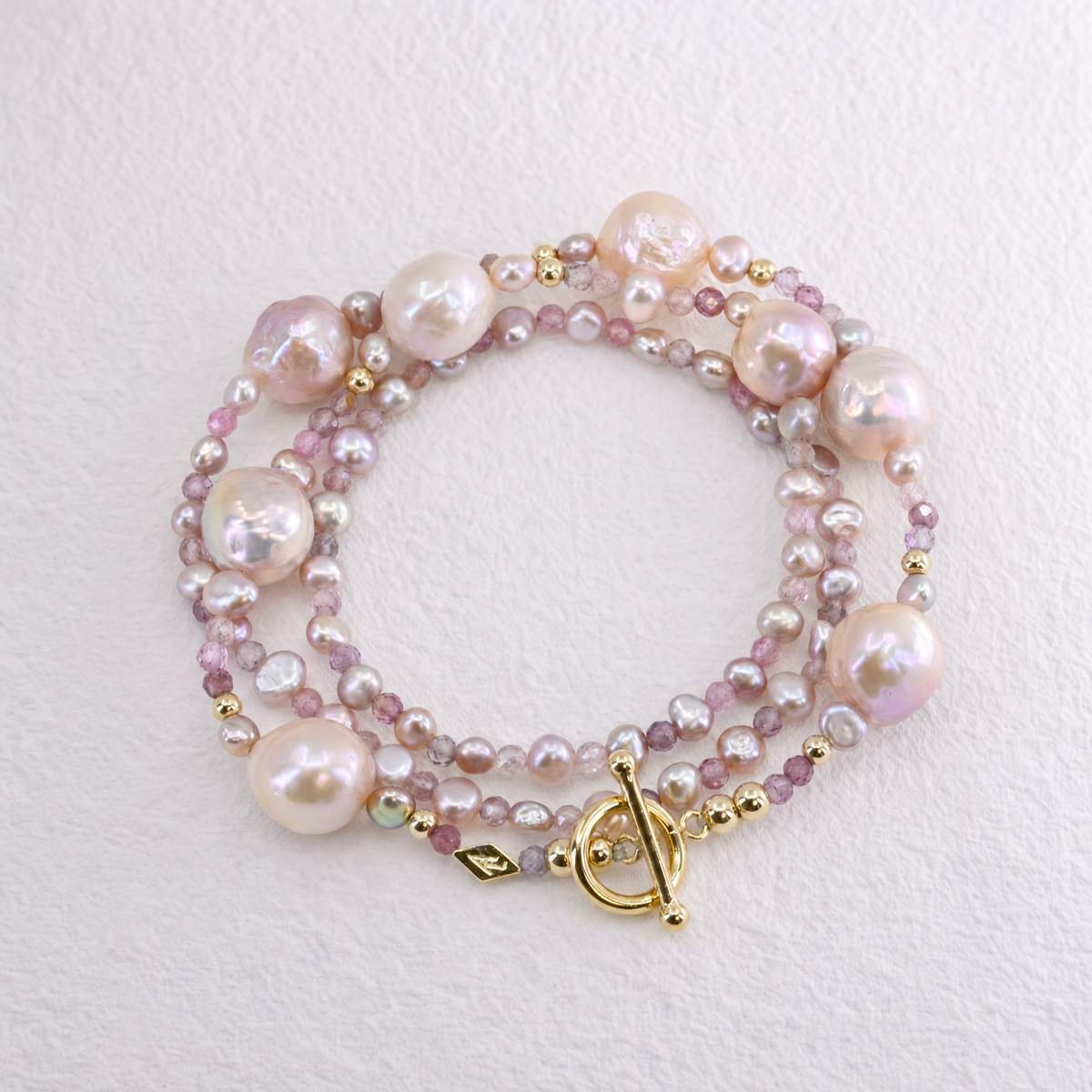EMPRESS - pink spinel and large pearl Multi Way