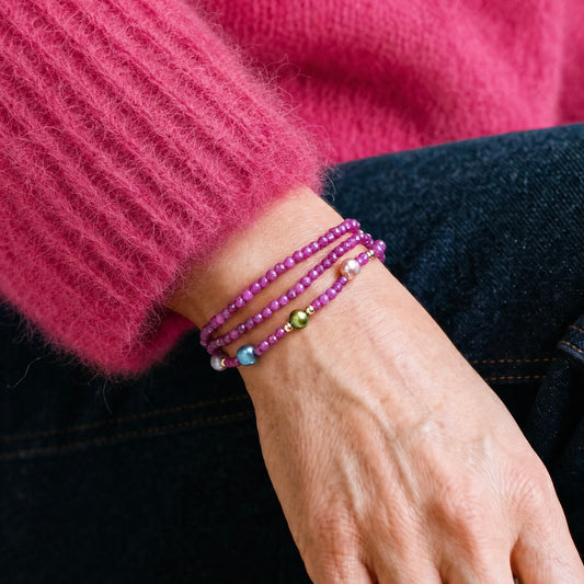 RASPBERRY - Autumn Almanac - pink ruby & gold Multi Way