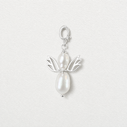 ANGELINA - freshwater pearl and sterling silver clip on pendant
