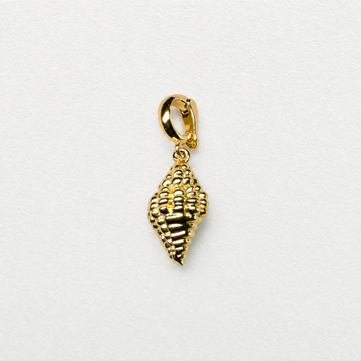 GOLD CONCH SHELL clip on pendant