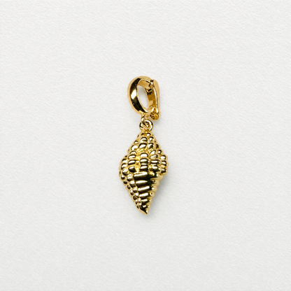 GOLD CONCH SHELL clip on pendant