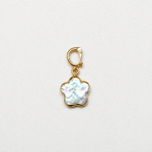 FLOWER PEARL clip on pendant