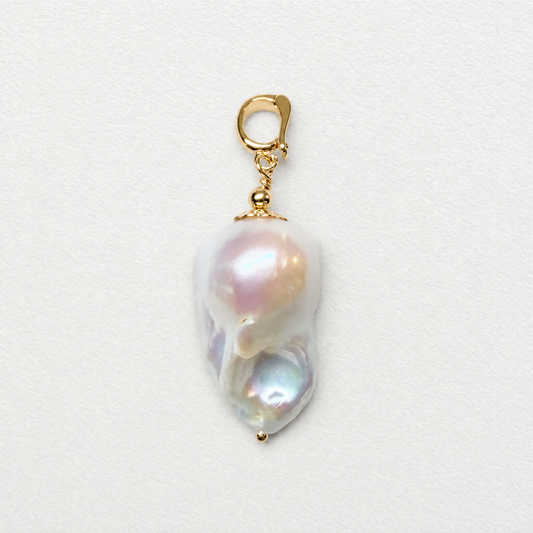 BAROQUE - large freshwater pearl clip on pendant